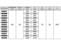 Cilindro doppio effetto Cermag senza supporti attacco alesaggio 60mm stelo 30mm - 82853
