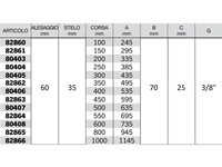 Cilindro doppio effetto Cermag senza supporti attacco alesaggio 60mm stelo 35mm - 80408