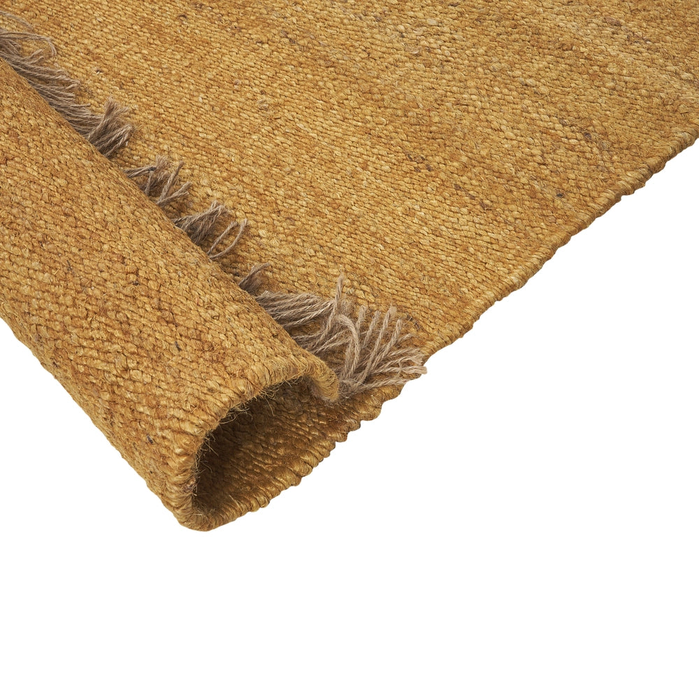 Tappeto in juta senape 80 x 150 cm tessuto a mano con frange stile boho per la sala della camera da letto