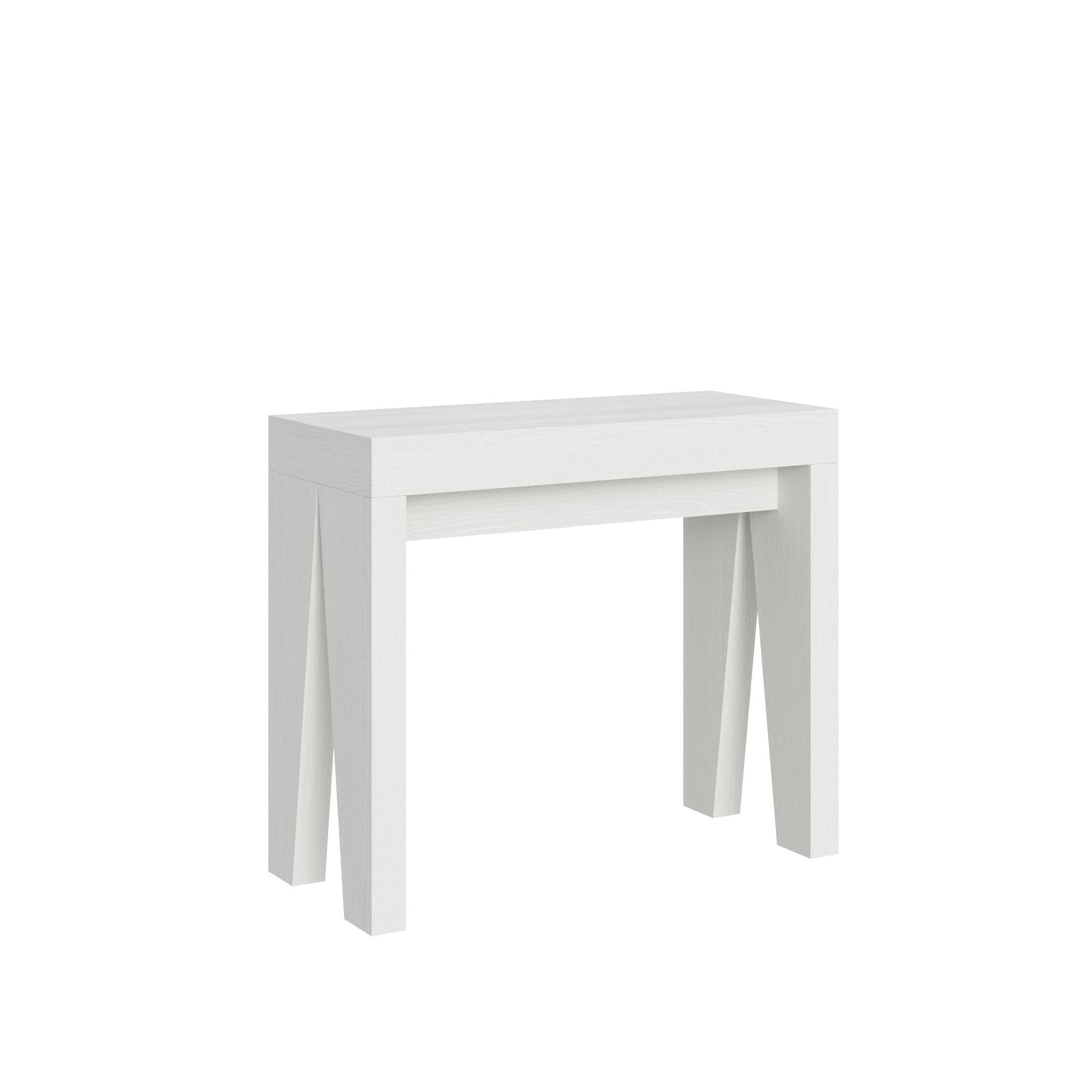 Consolle allungabile - NAXY Dimensioni: 90x40/196, Colore: Bianco Frassino