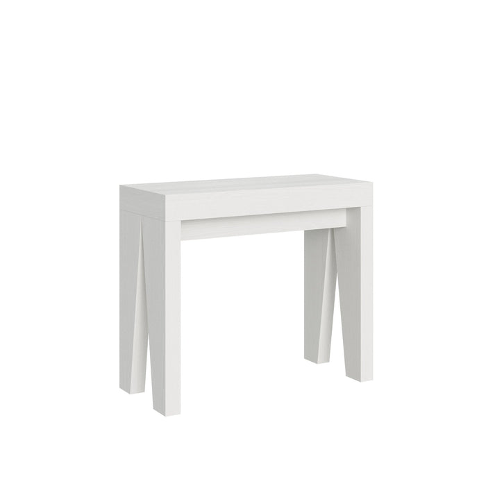 Consolle allungabile - NAXY Dimensioni: 90x40/196, Colore: Bianco Frassino