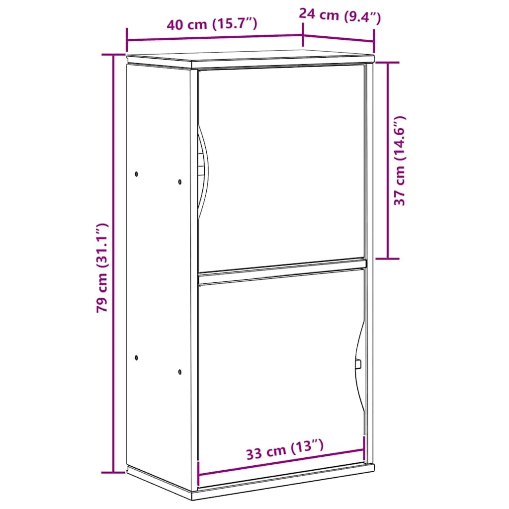Mobiletto laterale classico per piccoli spazi 40 x 24 x 79 cm con ampio spazio di archiviazione stile rustico finitura legno bianco 02_0058039