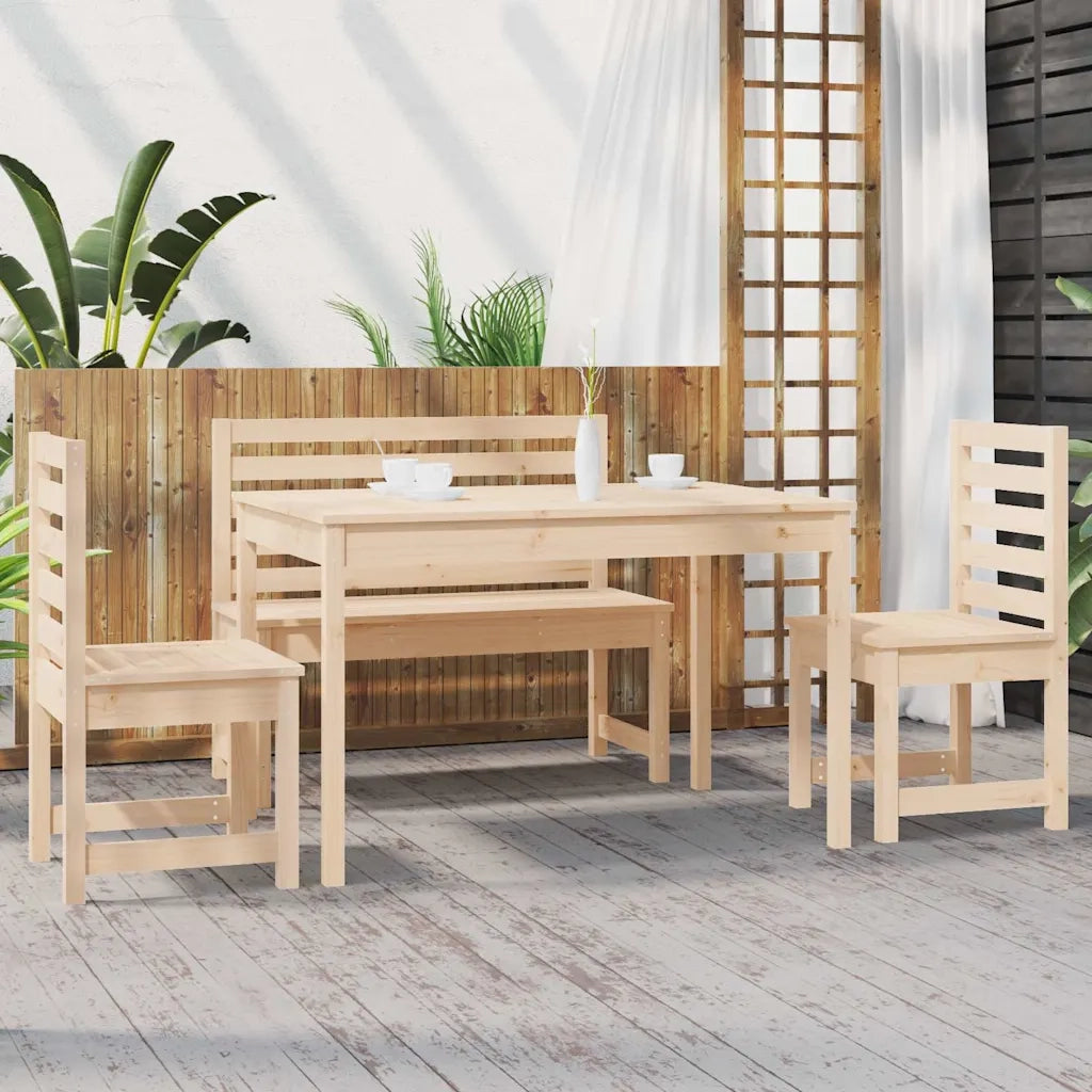 Set da Pranzo per Giardino 4 pz in Legno Massello di Pino 3154695