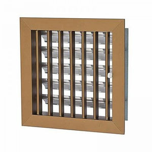 Griglia con serrandina e telaio bronzo 18x18