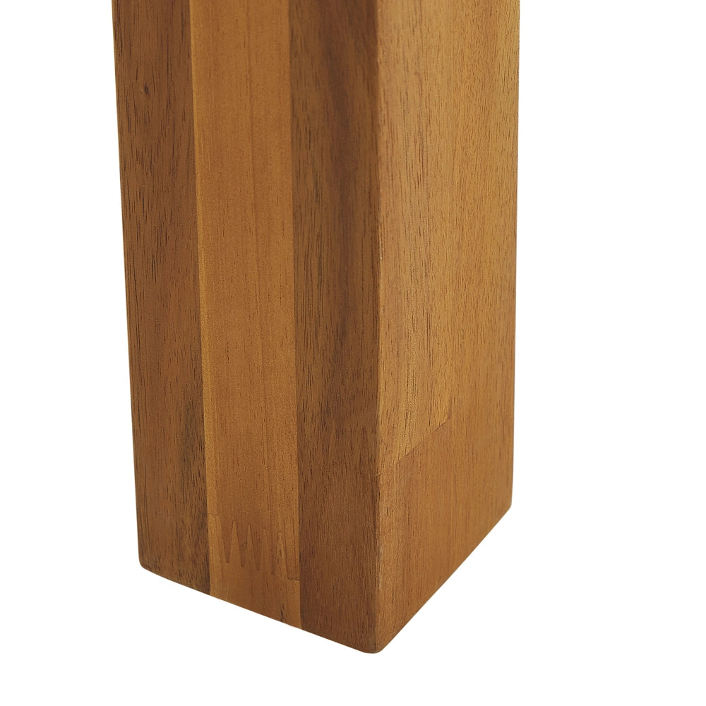 Panca da pranzo da giardino a 3 posti in legno di acacia laminato sedile in legno chiaro rustico giardino di campagna esterno interno