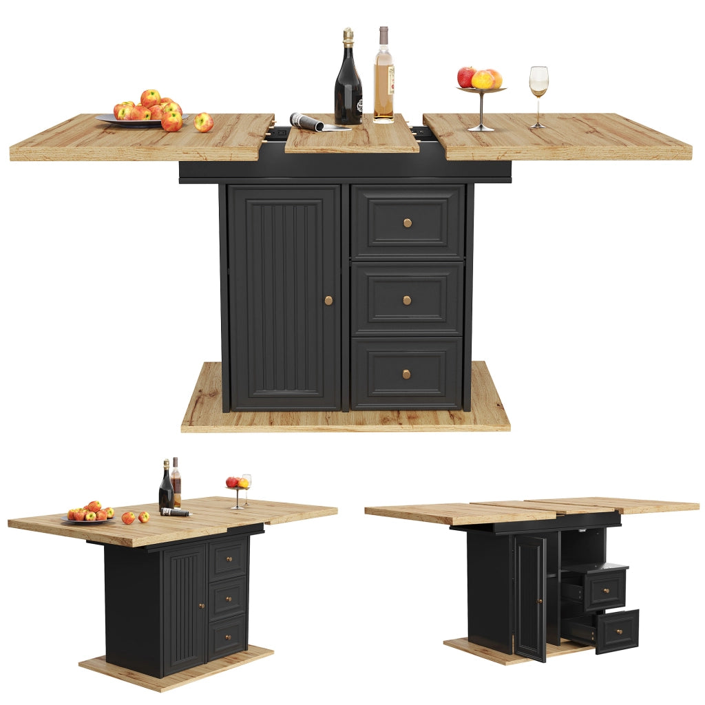Tavolo da Pranzo Allungabile con LED ¨C MINIMAL ¨C Legno, 110(140)x80x75 cm, 6 Persone