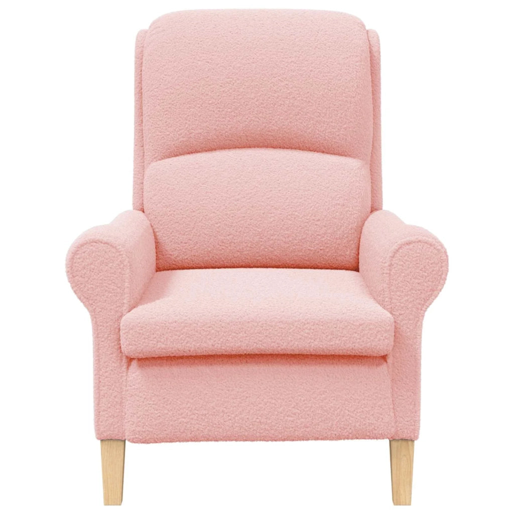 Poltrona | Sedia Relax Rosa Tessuto Sherpa morbido
