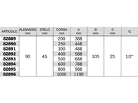 Cilindro doppio effetto Cermag senza supporti attacco alesaggio 90mm stelo 45mm - 82891