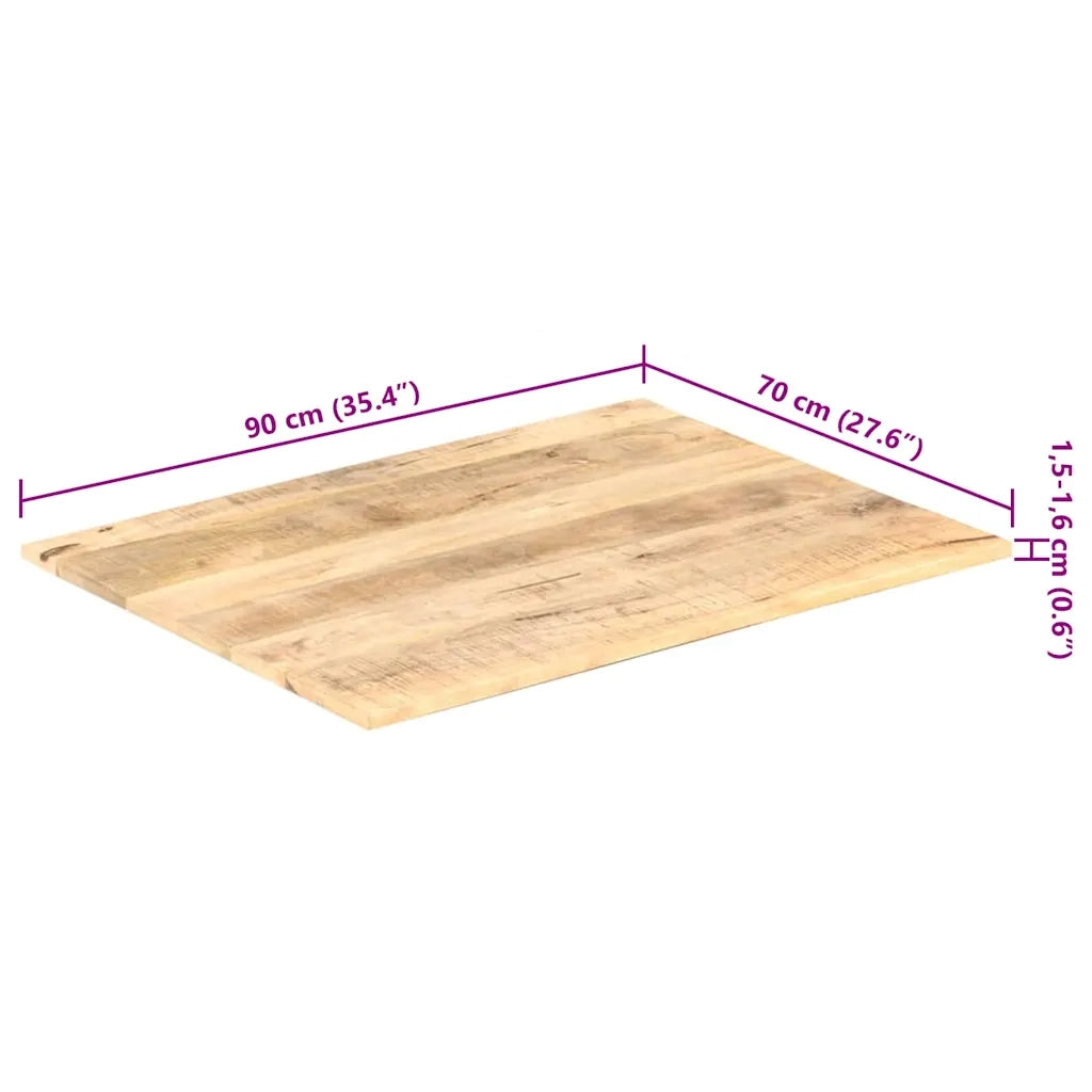 Piano Tavolo in Legno Massello di Mango 15-16 mm 90x70 cm 286018