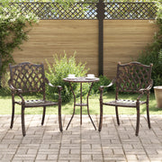 Set di 2 Poltrone da Giardino in Alluminio Fuso Bronzo