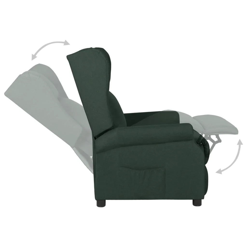 Divano Sedia-Poltrona Reclinabile in Tessuto Verde Scuro 881705