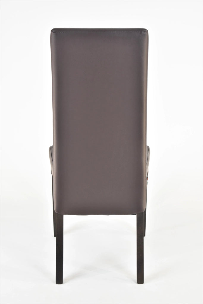 Set 4 sedie Luisa Tommychairs in faggio color wengé, seduta e schienale rivestiti in pelle artificiale color moka