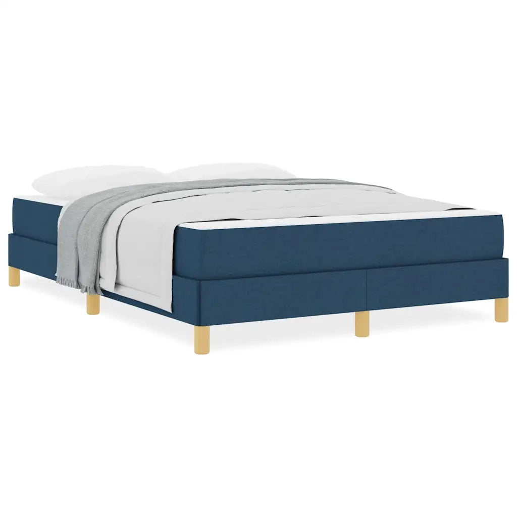 vidaXL Letto a molle Blu e Marrone 160 x 200 cm