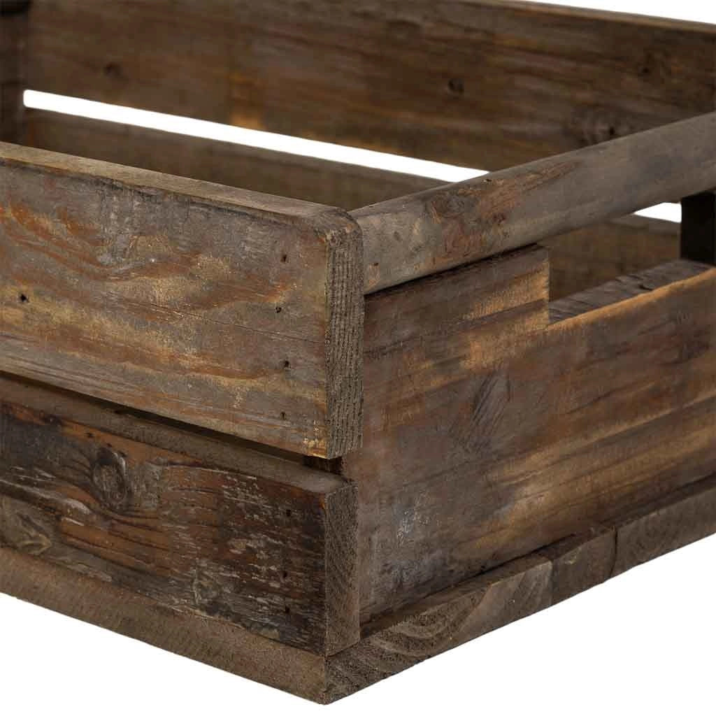 Set 2 cassette legno marrone 49x33x15-39,5x26x13h cm