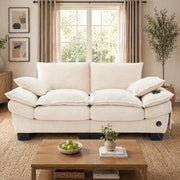 SOFA 2 POSTI 190x73x84 cm in Corduroy Beige con USB-C
