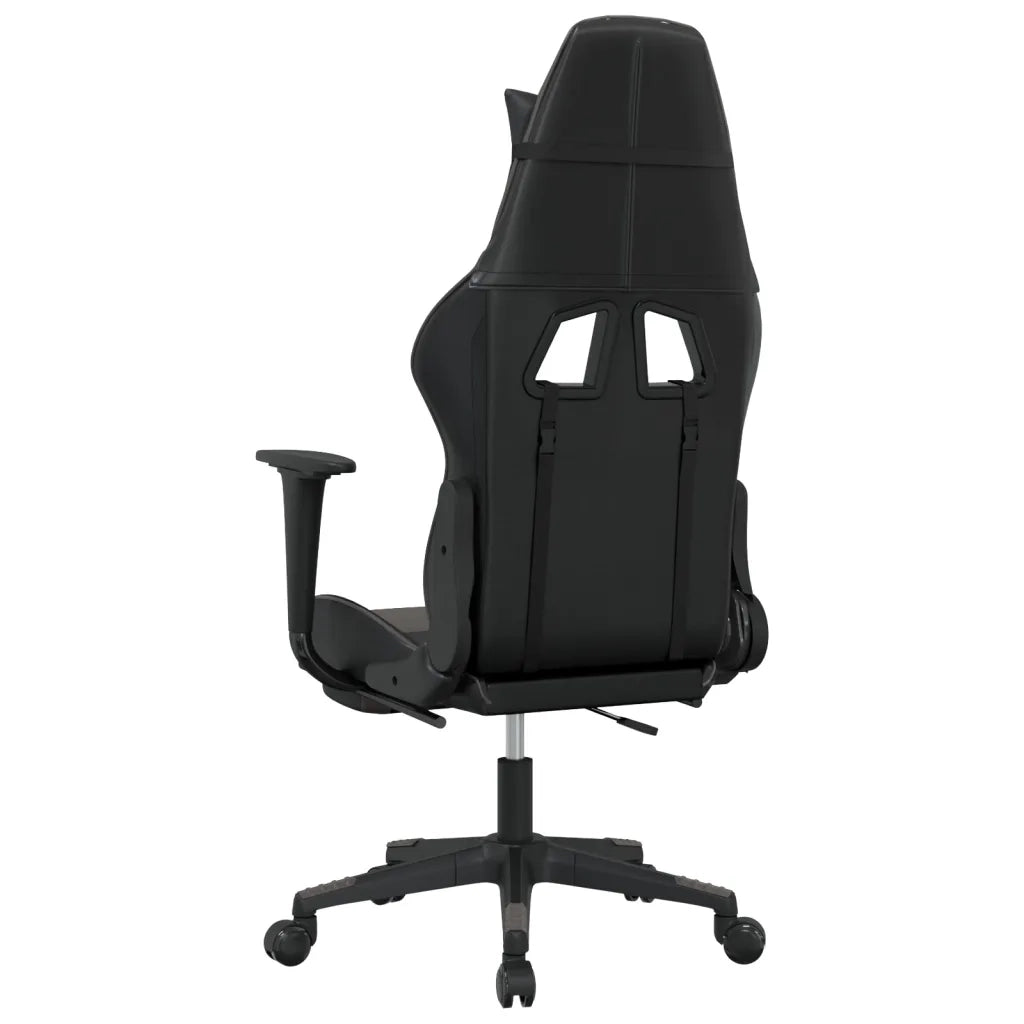 Sedia da Gaming | Sedia da e-sports con Poggiapiedi Nero e Grigio in Similpelle