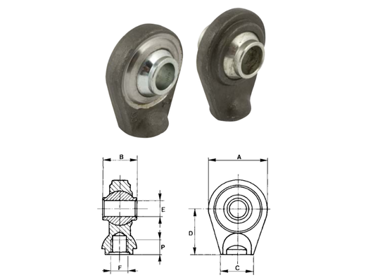 Supporti C40 bonificati e sabbiati con rotula sferica per cilindri - 50245