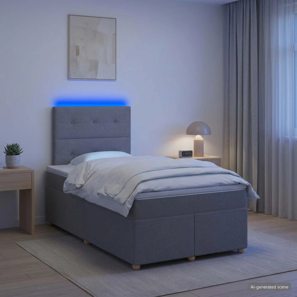 Letto box spring con materasso Grigio Chiaro 120 x 190 cm 3455301