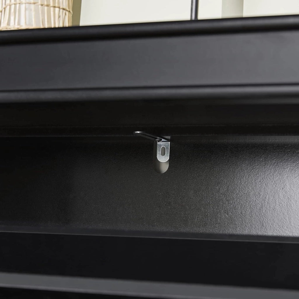 Scarpiera Salvaspazio Slim Legno - Mobile Scarpiera Ingresso Moderna 3 Ante a Ribalta, per Ingresso, Corridoio o Camera da Letto 53x24x117cm Nera FSR94-SCH
