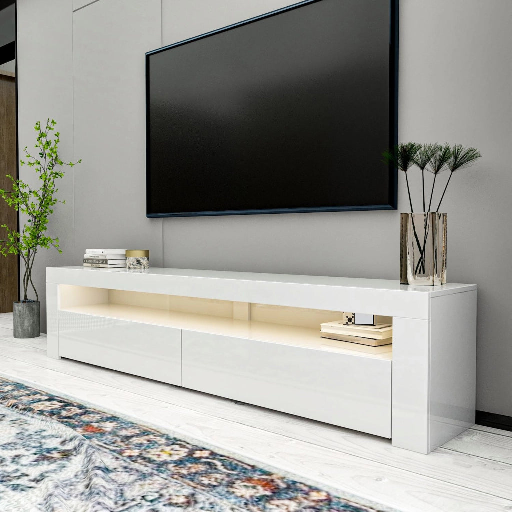 Porta TV in legno "Bati" - 150 x 36 x 46 cm - Bianco