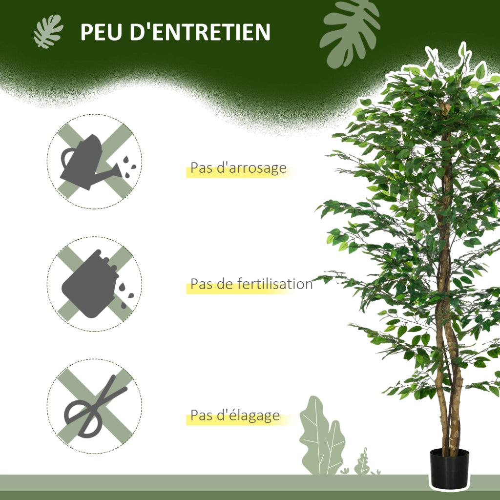 Pianta artificiale Ficus 180 cm ¨C Xylo ¨C verde con vaso incluso