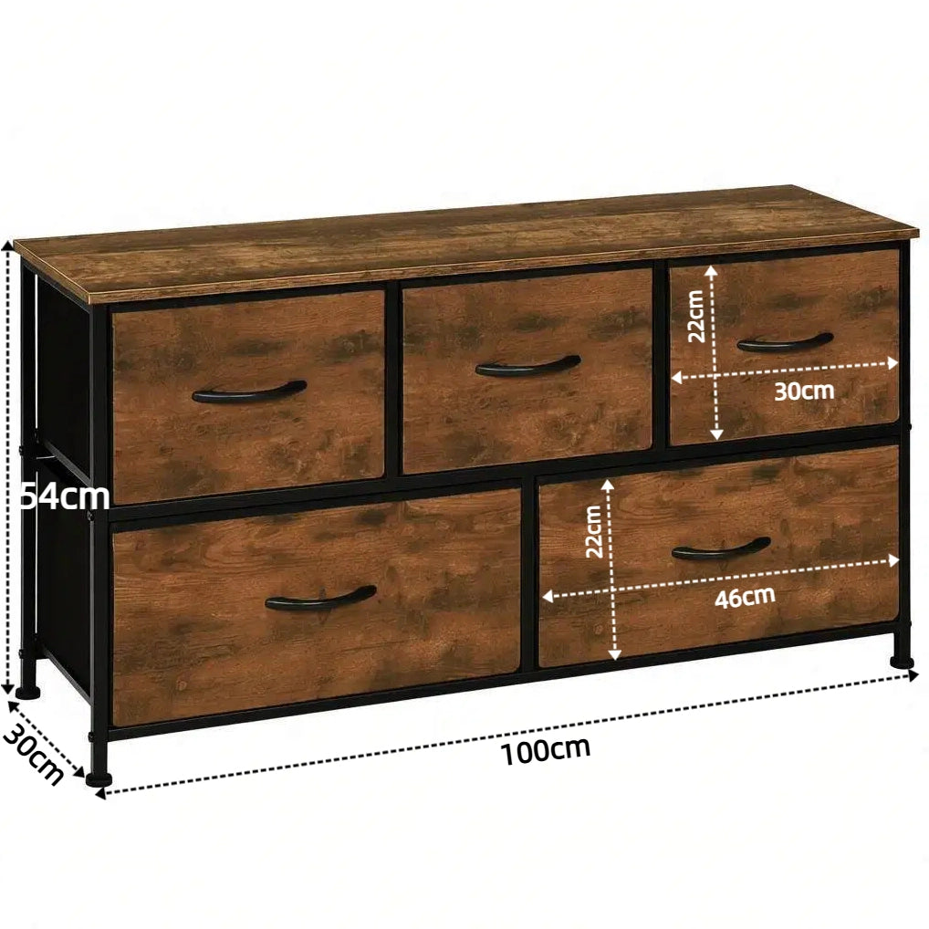 Cassettiera vintage a 5 cassetti 100 x 54 x 30 cm