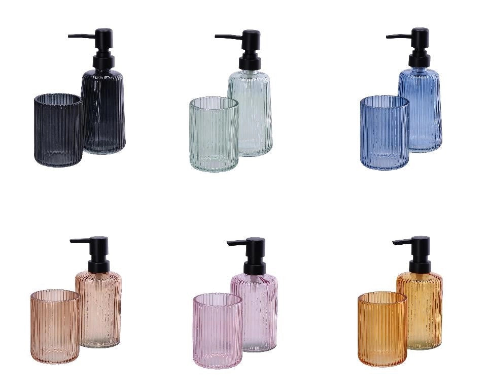 1 Pezzo Set a 2 Accessorio da Bagno in Vetro 6 Colori