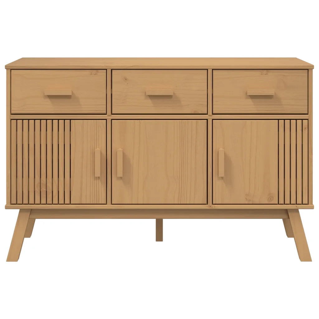Credenza | Madia | Buffet da pranzo | Armadio da pranzo OLDEN Marrone 114x43x73,5 cm in Legno Massello di Pino