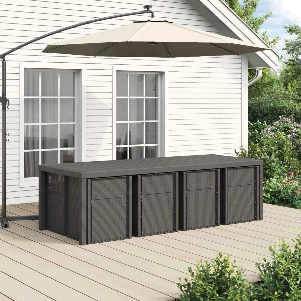 Set da Pranzo per Giardino con cuscino 9 pcs Grigio Chiaro PP 3430102