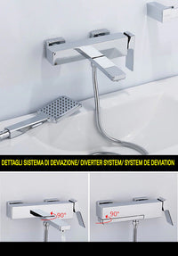 Miscelatore per vasca moderno squadrato
