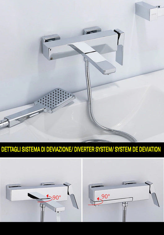 Miscelatore per vasca moderno squadrato