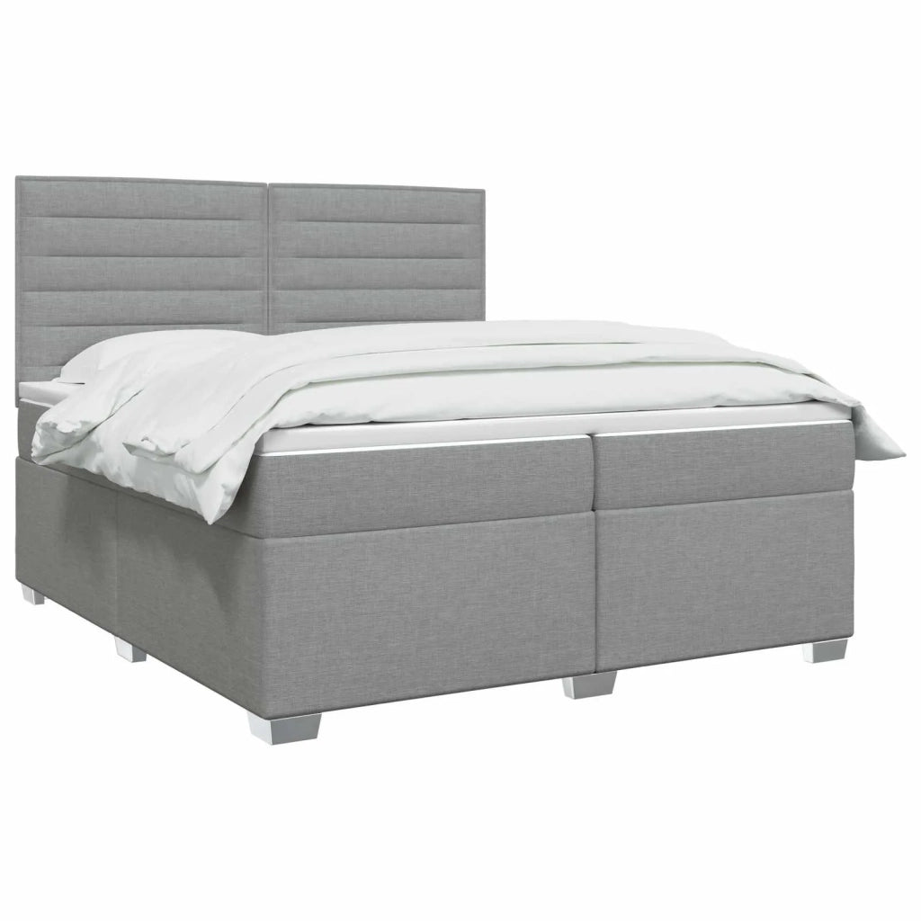 Letto box spring con materasso Grigio Chiaro 200 x 200 cm 3453479