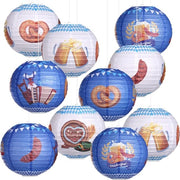 Decorazioni da festa Oktoberfest, 10 pezzi, lanterne in carta, 25 cm, lanterne in carta, decorazione bavarese, set di festa bavarese, decorazione da appendere