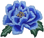 Decorazione per Abbigliamento a Maglia - Pioenroso Blu - Applicato - 13 x 12 cm - Patch in Tessuto