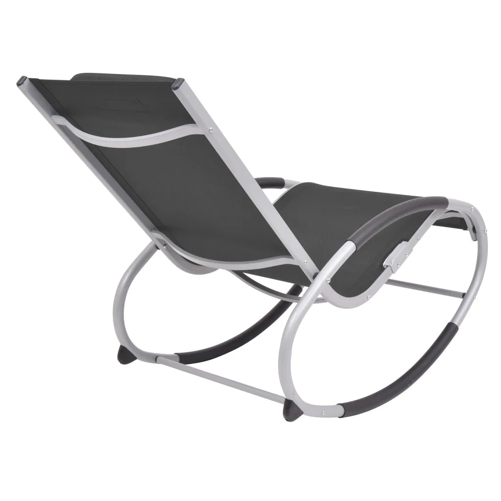 Sedia a Dondolo da Giardino Nera in Textilene cod mxl 53145