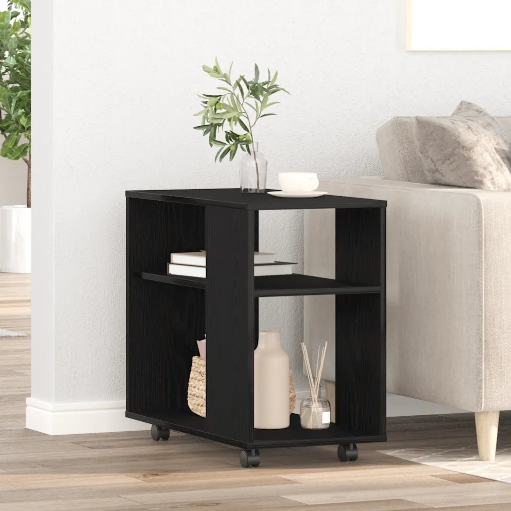 Tavolino Laterale | Tavolo laterale in rovere nero 70x35x60 cm in legno ingegnerizzato