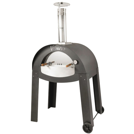 Vesuvio - forno a legna in acciaio inox con camera di cottura da 80x60 cm