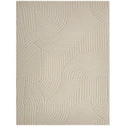 Tappeto da soggiorno con disegni geometrici, soffice e antiscivolo, 160 x 120 cm, Crema