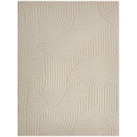 Tappeto da soggiorno con disegni geometrici, soffice e antiscivolo, 160 x 120 cm, Crema
