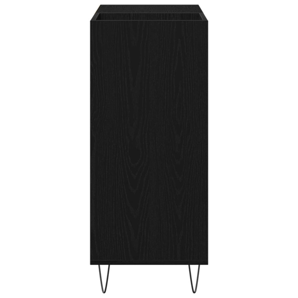 Mobile per dischi Rovere Nero 84.5x38x90 cm Legno ingegnerizzato