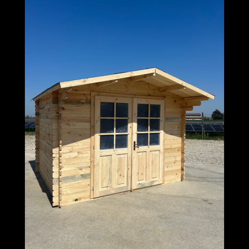 Casetta in Legno da Giardino per Esterni, Sistema Block House, Doghe Spessore 28mm ? articolo BLOCK25x25/28DP - 110037