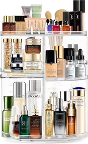 Organizzatore di trucco rotante in acrilato - 360° organizzatore di cura della pelle per profumi e cosmetici - capacità grande regolabile - organizzatore di trucco rotante