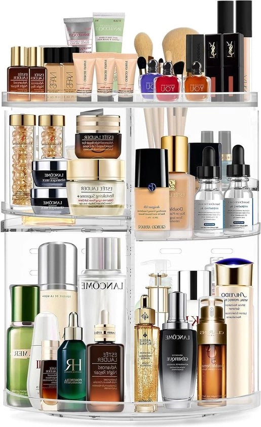 Organizzatore di trucco rotante in acrilato - 360° organizzatore di cura della pelle per profumi e cosmetici - capacità grande regolabile - organizzatore di trucco rotante