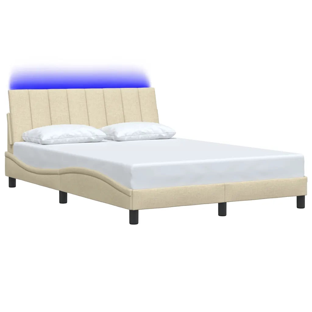 Giroletto senza Materasso-Struttura Letto Hanko Crema 140x200 cm in Tessuto 975191