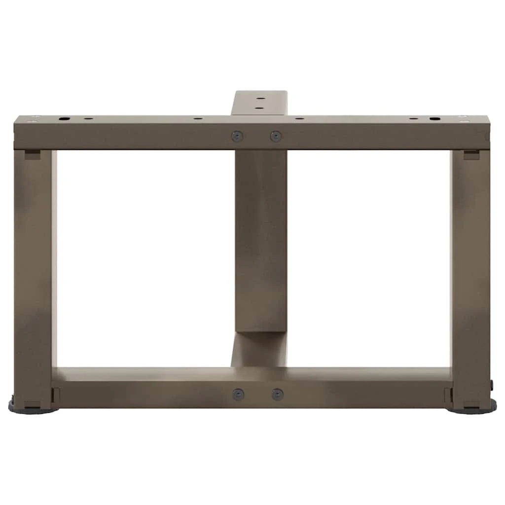 Set di 2 gambe per tavolino a forma di T 40 x 25 x 30 cm design moderno con piedini regolabili acciaio nero 02_0057277