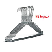 Grucce in Metallo 60pz Appendiabiti Resistente Salvaspazio Giacche Vestiti Pantaloni Camicie