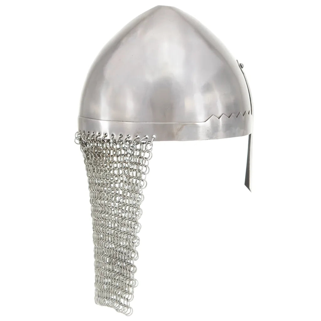 Elmo da Cavaliere Antico Replica LARP Argento in Acciaio CFW9949561