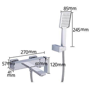 Miscelatore per vasca moderno squadrato