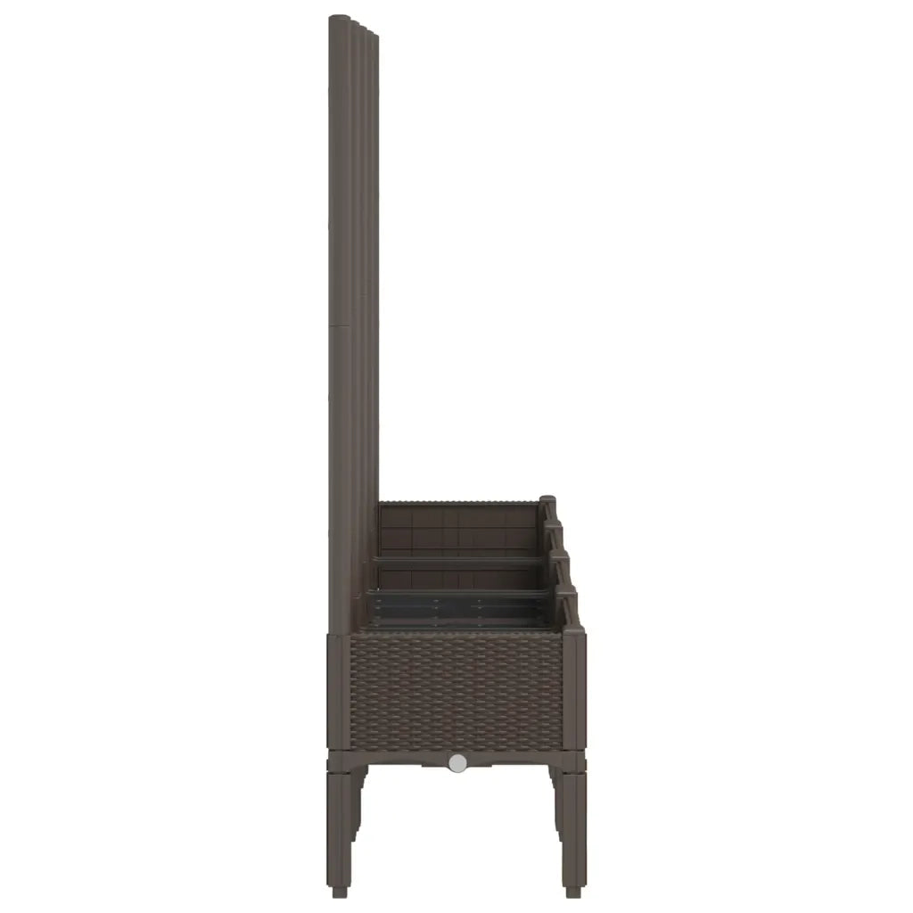 Fioriera da Giardino con Traliccio Marrone 160x40x142 cm in PP 367935