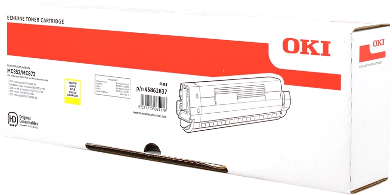 ORIGINAL OKI toner giallo 45862837 MC853/873/833 ~7300 Seiten
